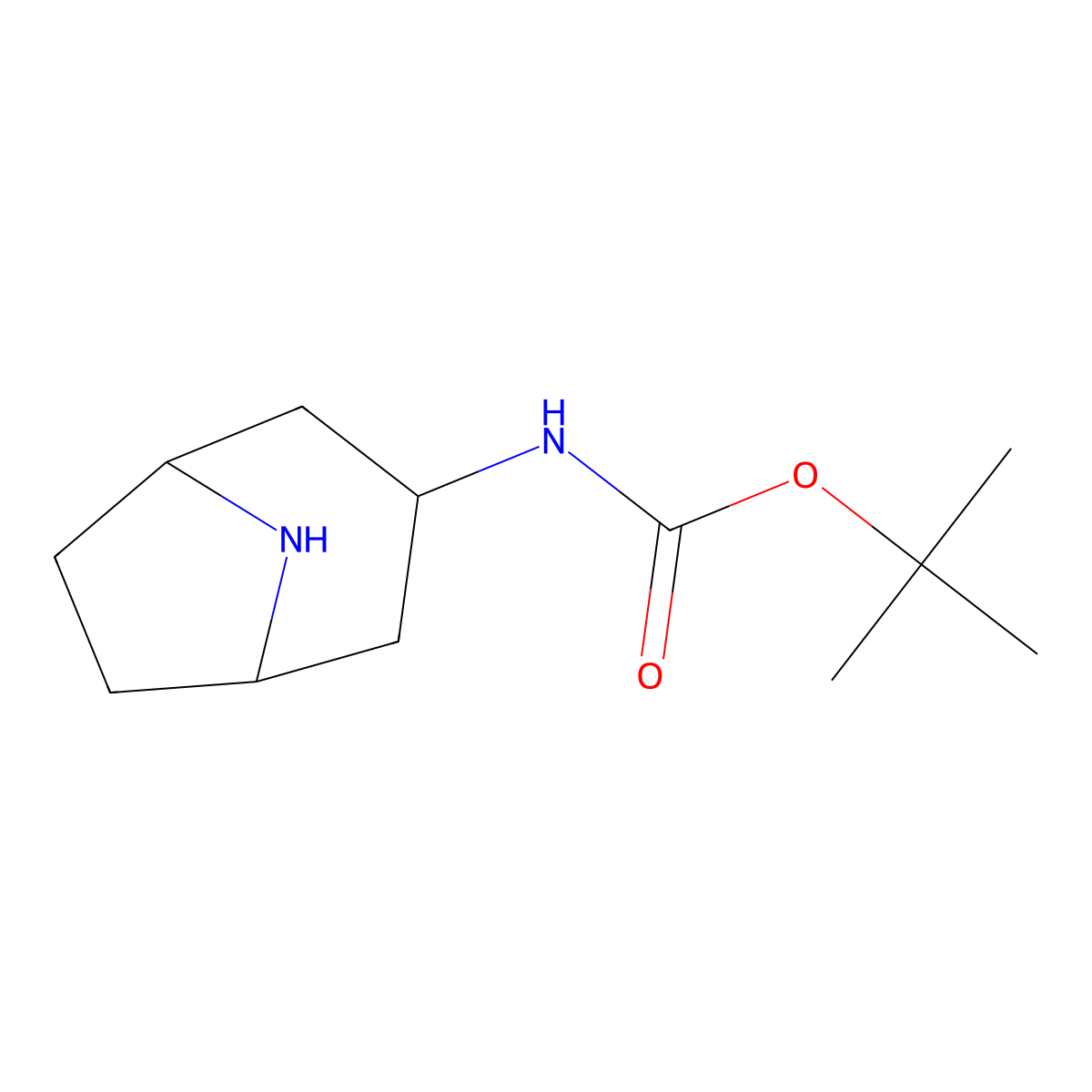 tert-Butyl 8-azabicyclo[3.2.1]octan-3-ylcarbamate molecular structure, CAS 287114-25-4