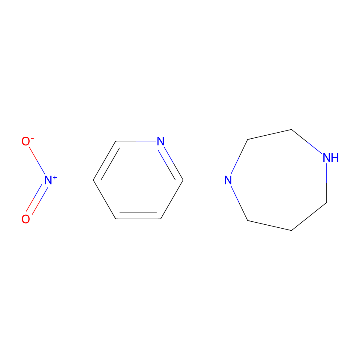 1-(5-Nitropyridin-2-yl)-1,4-diazepane molecular structure, CAS 287114-27-6