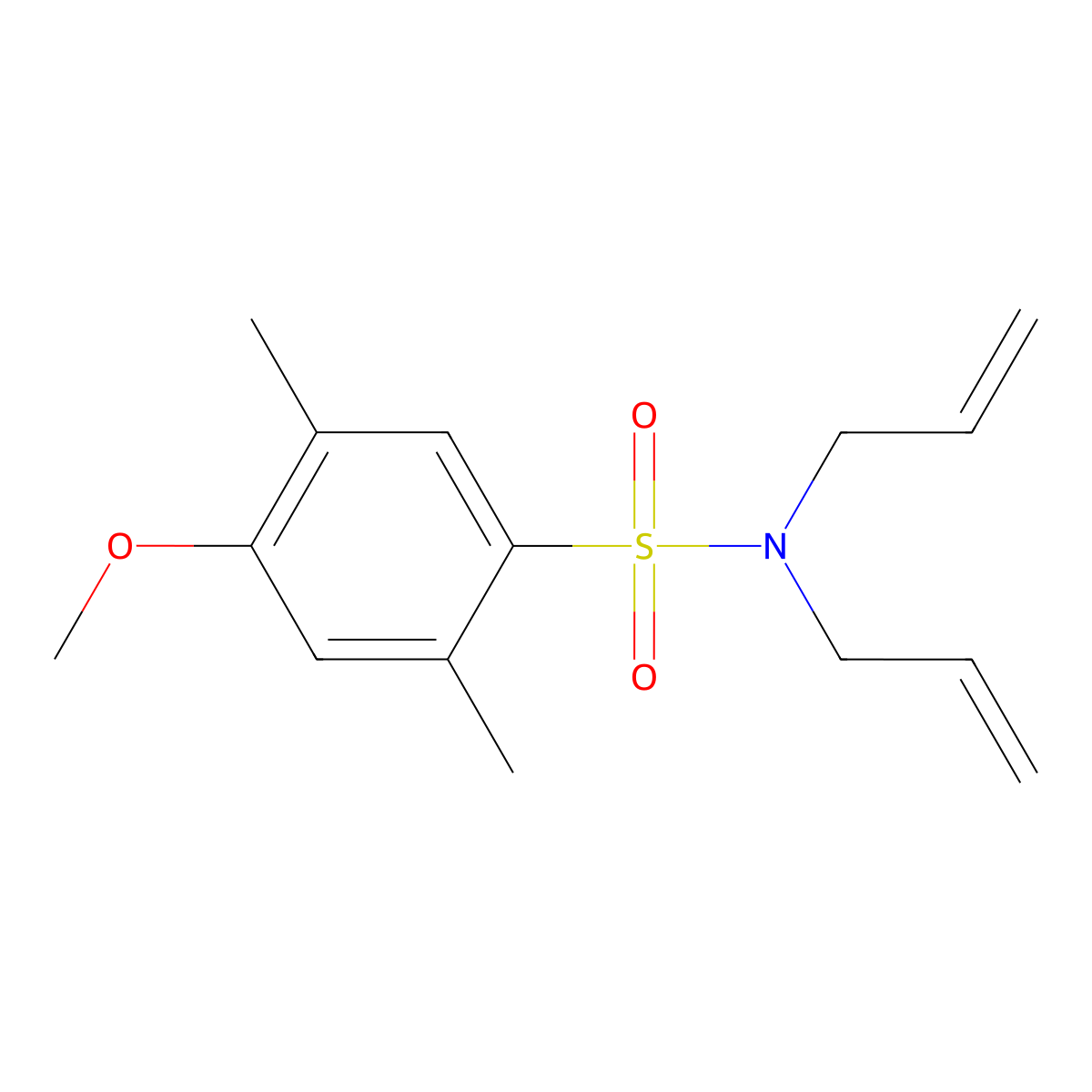 4-methoxy-2,5-dimethyl-N,N-bis(prop-2-en-1-yl)benzene-1-sulfonamide molecular structure, CAS 2871174-57-9