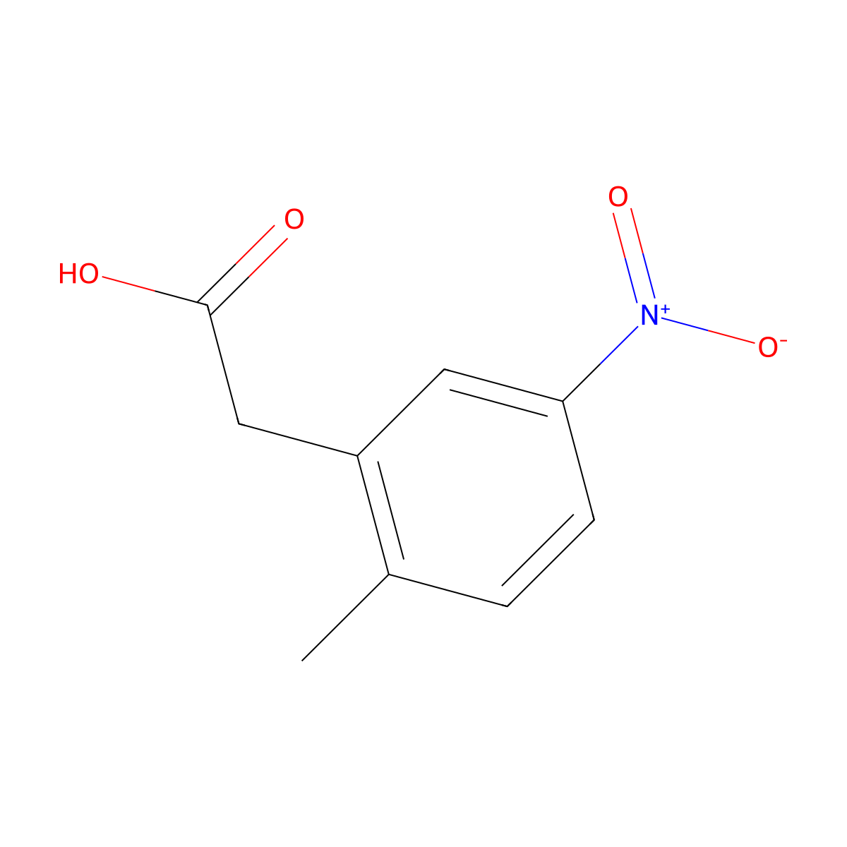 2-(2-Methyl-5-nitrophenyl)acetic acid molecular structure, CAS 287119-83-9