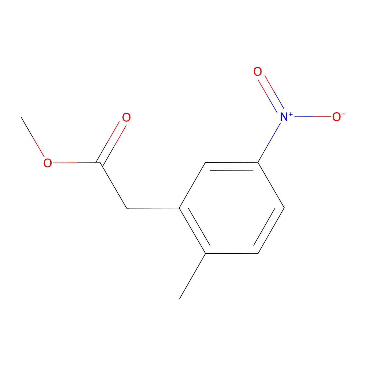 Methyl 2-(2-methyl-5-nitrophenyl)acetate molecular structure, CAS 287119-84-0