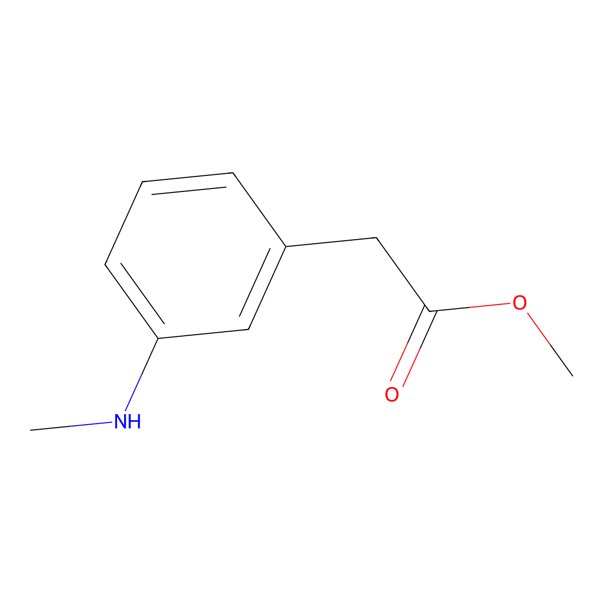 Methyl 2-[3-(methylamino)phenyl]acetate molecular structure, CAS 287119-89-5