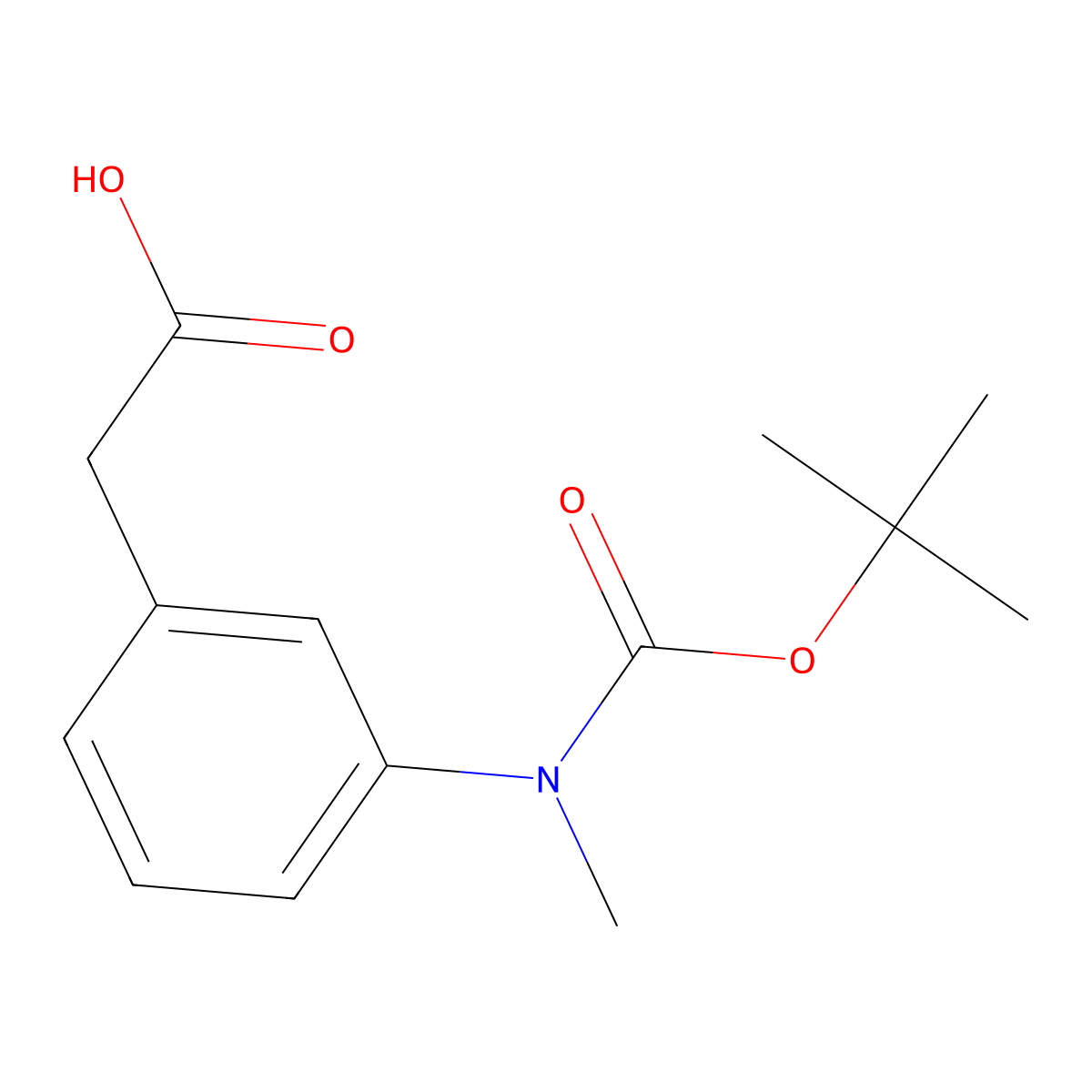 2-(3-{[(Tert-butoxy)carbonyl](methyl)amino}phenyl)acetic acid molecular structure, CAS 287120-05-2