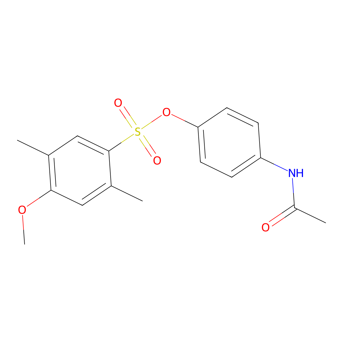 4-Acetamidophenyl 4-methoxy-2,5-dimethylbenzene-1-sulfonate molecular structure, CAS 2871200-83-6