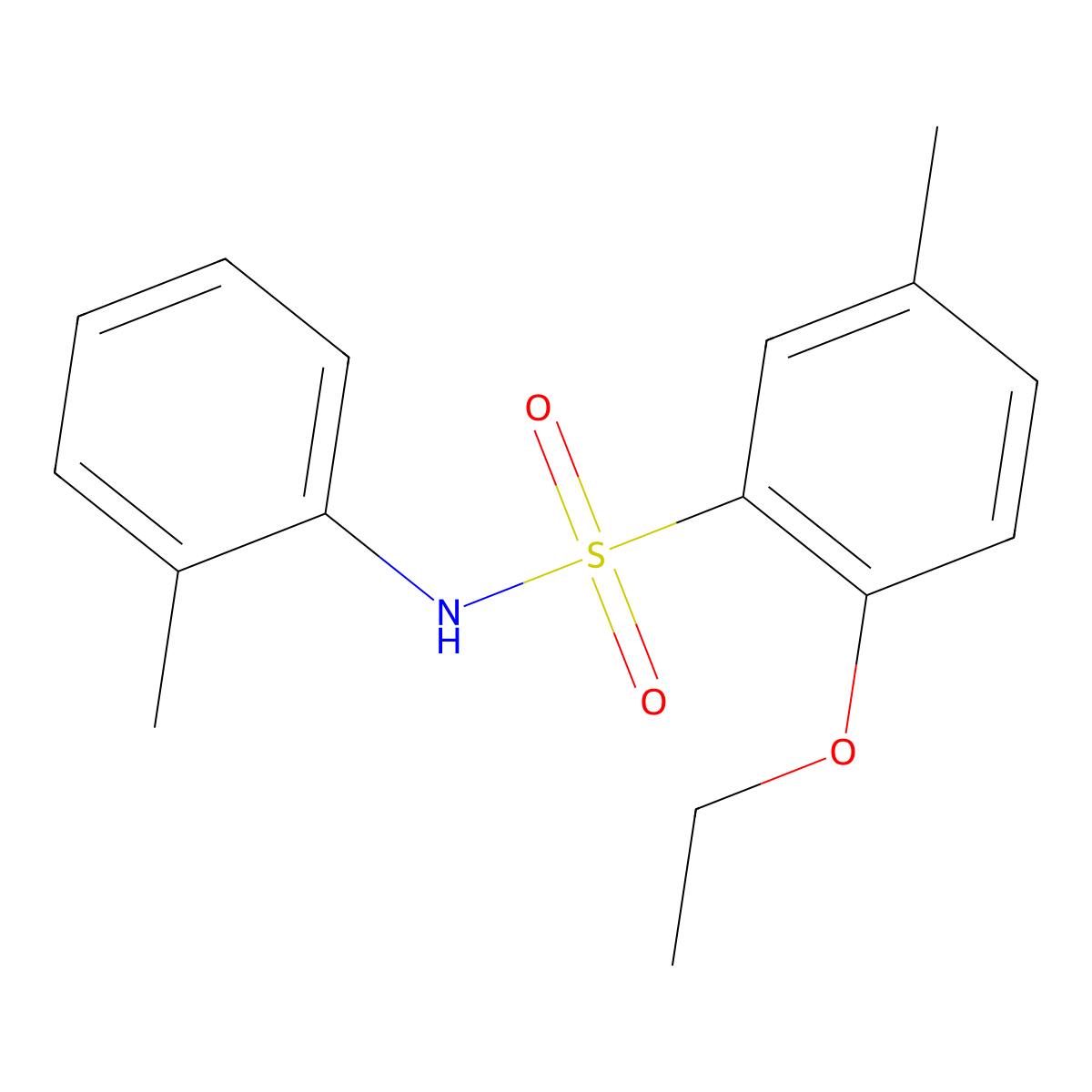 2-ethoxy-5-methyl-N-(2-methylphenyl)benzene-1-sulfonamide molecular structure, CAS 2871349-00-5