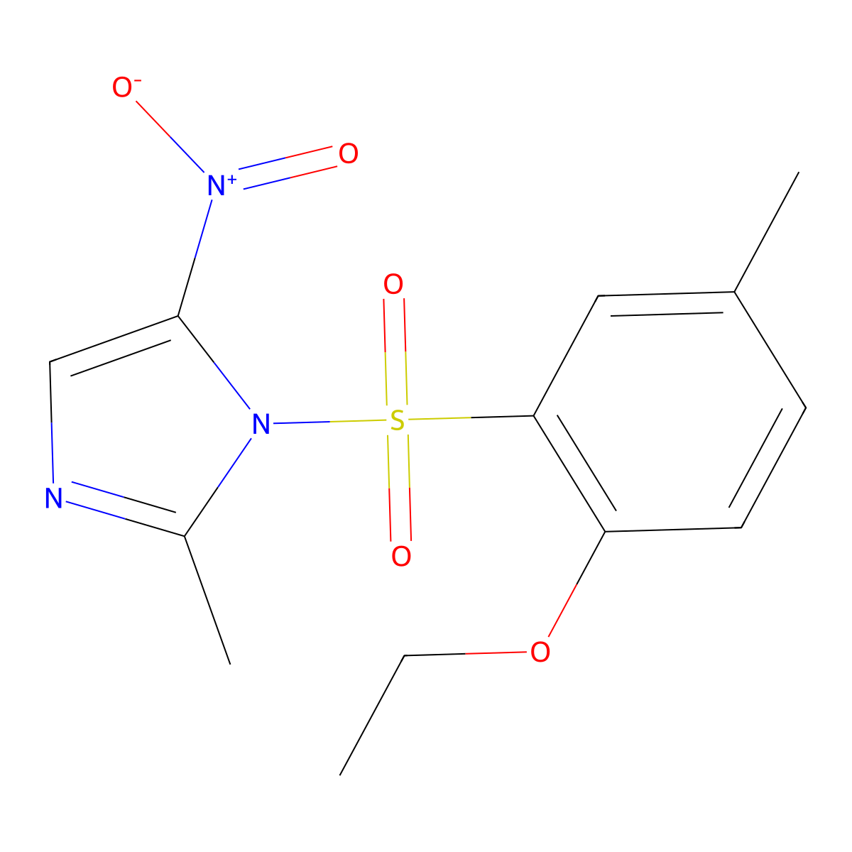 1-(2-ethoxy-5-methylbenzenesulfonyl)-2-methyl-5-nitro-1H-imidazole molecular structure, CAS 2871393-05-2
