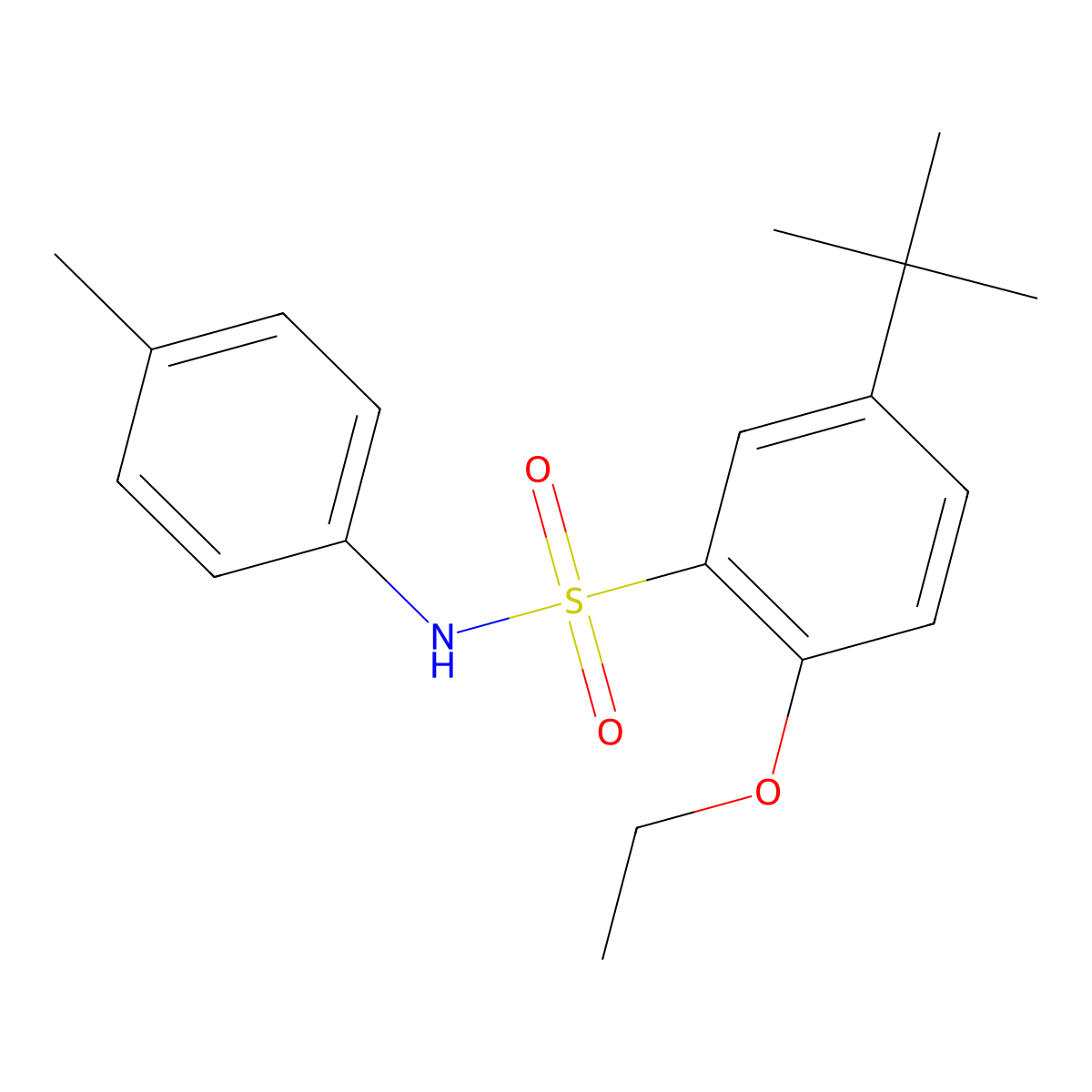 5-tert-butyl-2-ethoxy-N-(4-methylphenyl)benzene-1-sulfonamide molecular structure, CAS 2871405-78-4