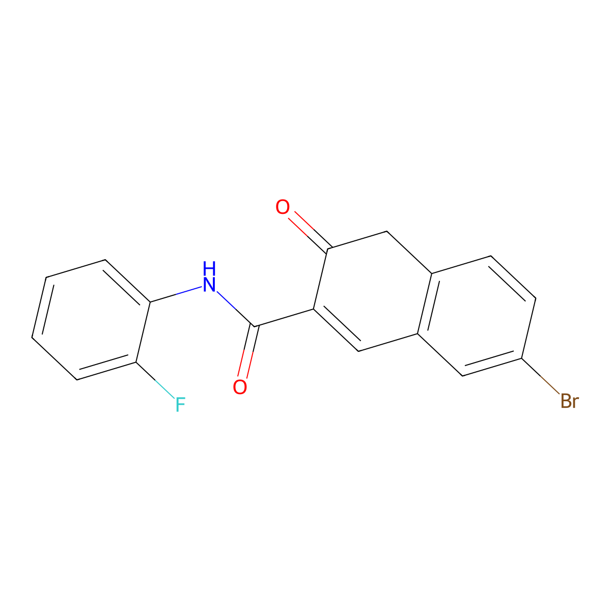 7-bromo-N-(2-fluorophenyl)-3-oxo-3,4-dihydronaphthalene-2-carboxamide molecular structure, CAS 2871433-39-3