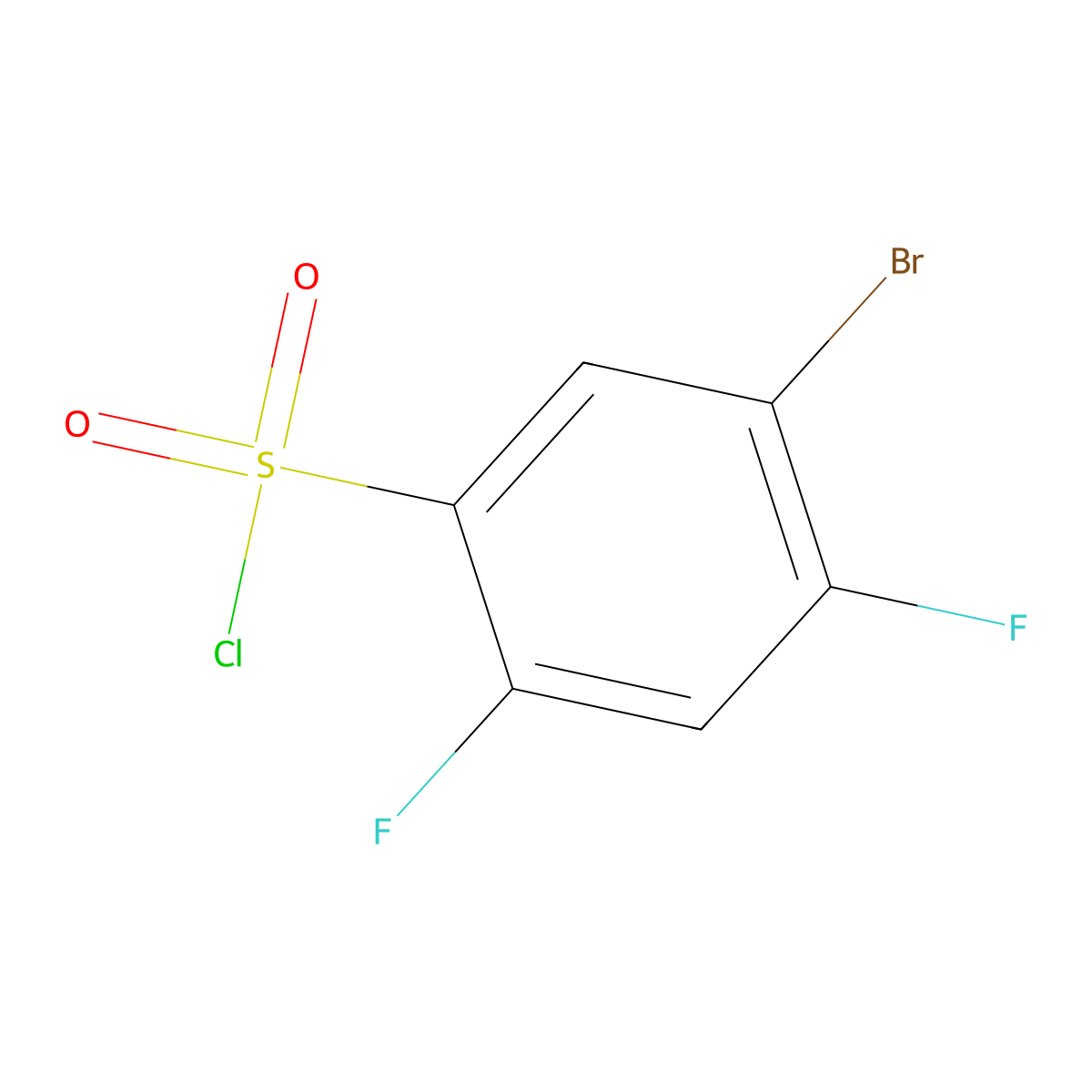 5-Bromo-2,4-difluorobenzenesulphonyl chloride molecular structure, CAS 287172-61-6