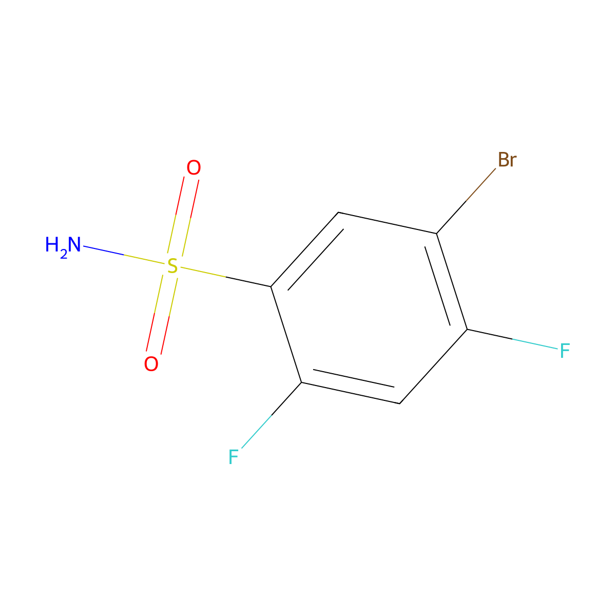 5-Bromo-2,4-difluorobenzenesulfonamide molecular structure, CAS 287172-65-0