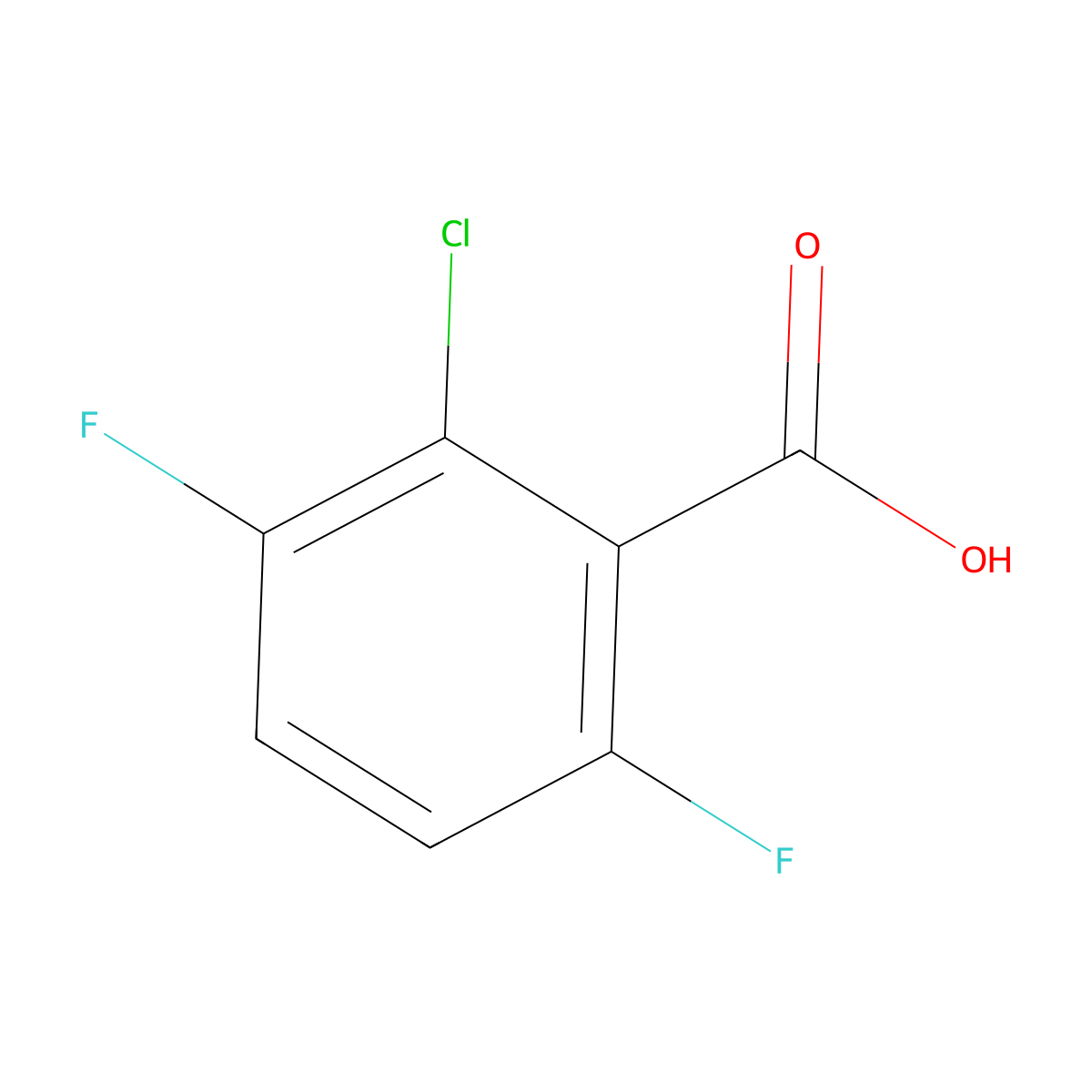 2-Chloro-3,6-difluorobenzoic acid molecular structure, CAS 287172-74-1