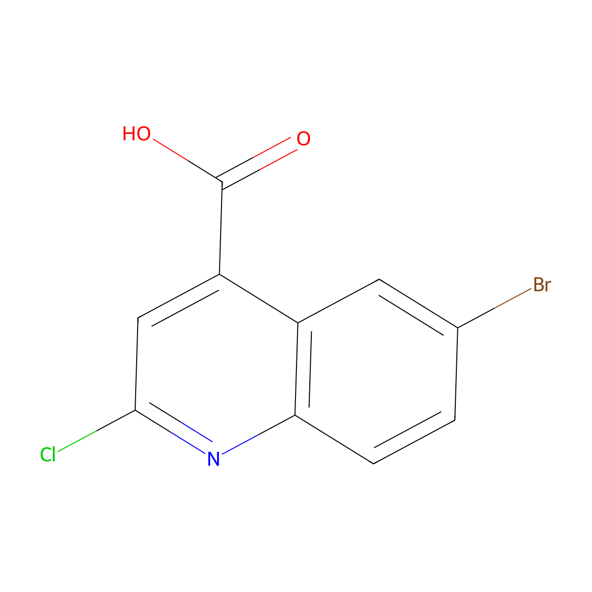 6-Bromo-2-chloroquinoline-4-carboxylic acid molecular structure, CAS 287176-62-9