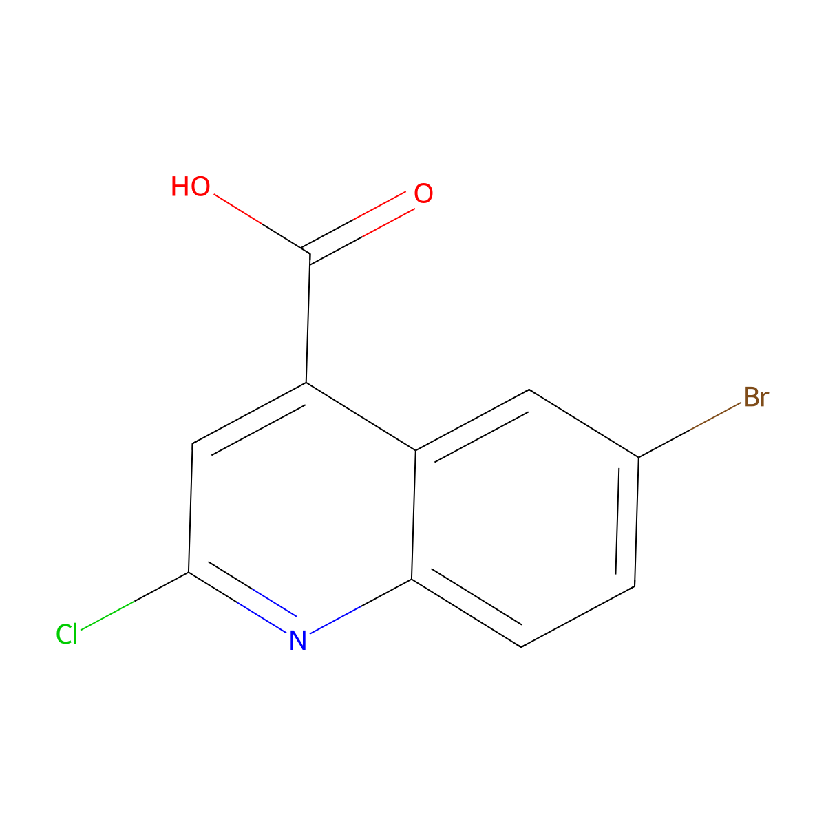 6-Bromo-2-chloroquinoline-4-carboxylic acid molecular structure, CAS 287176-62-9