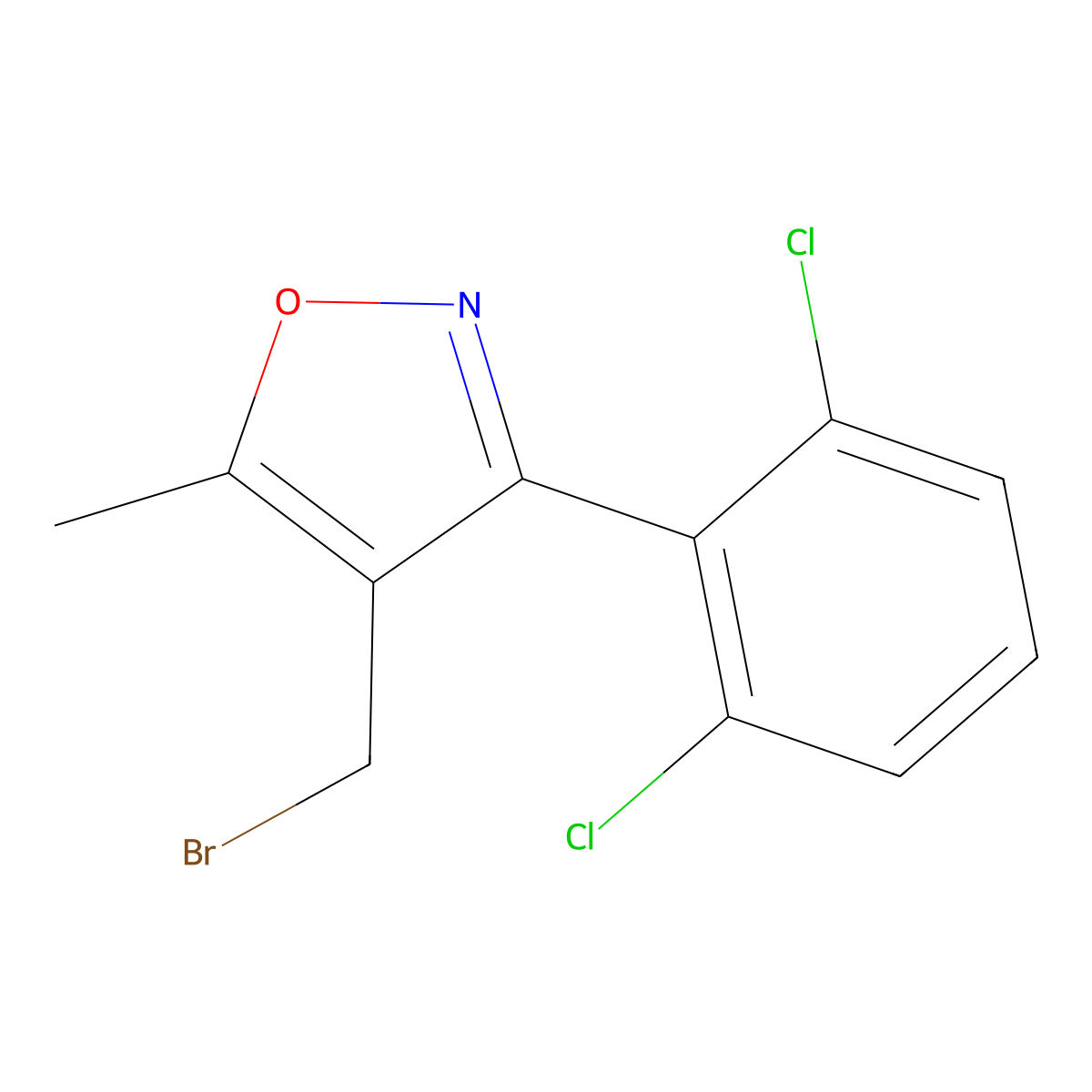 4-(Bromomethyl)-3-(2,6-dichlorophenyl)-5-methylisoxazole molecular structure, CAS 287176-81-2