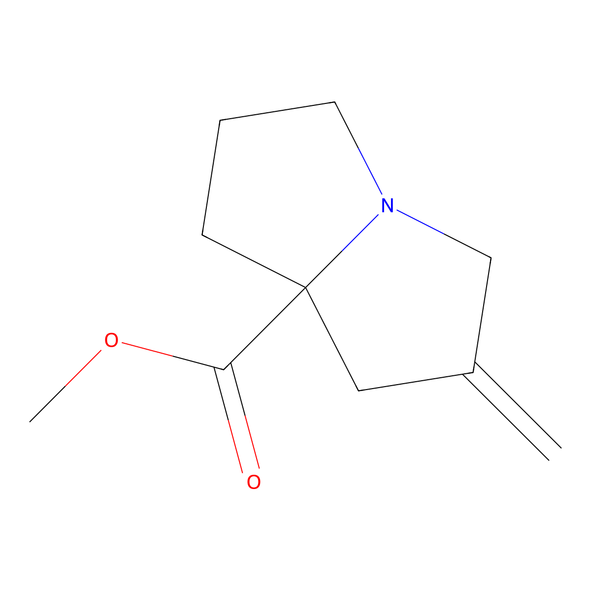 Methyl 2-methylenetetrahydro-1H-pyrrolizine-7a(5H)-carboxylate molecular structure, CAS 2871769-33-2