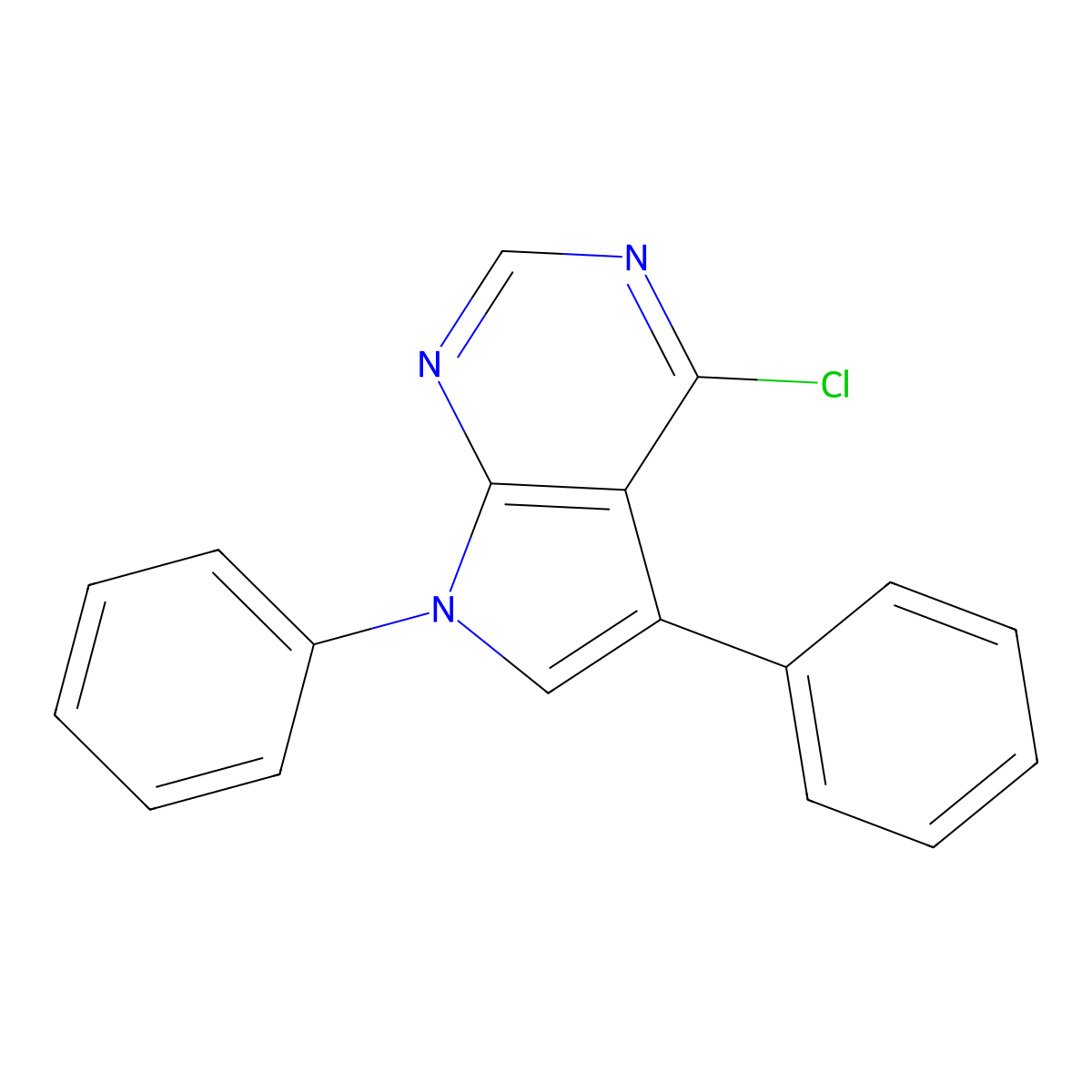 4-Chloro-5,7-diphenyl-7H-pyrrolo[2,3-d]pyrimidine molecular structure, CAS 287177-10-0