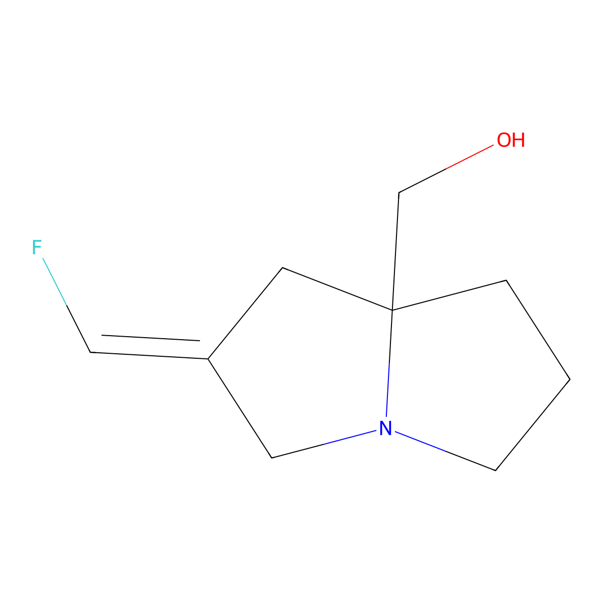 (R)-(2-(Fluoromethylene)tetrahydro-1H-pyrrolizin-7A(5H)-YL)methanol molecular structure, CAS 2871770-13-5