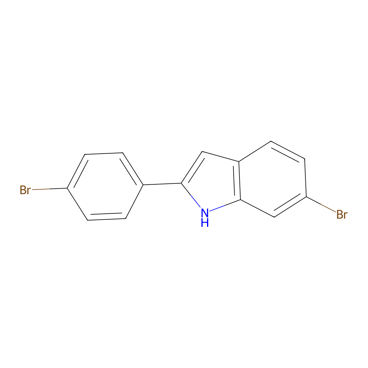 6-Bromo-2-(4-bromophenyl)-1H-indole molecular structure, CAS 28718-96-9