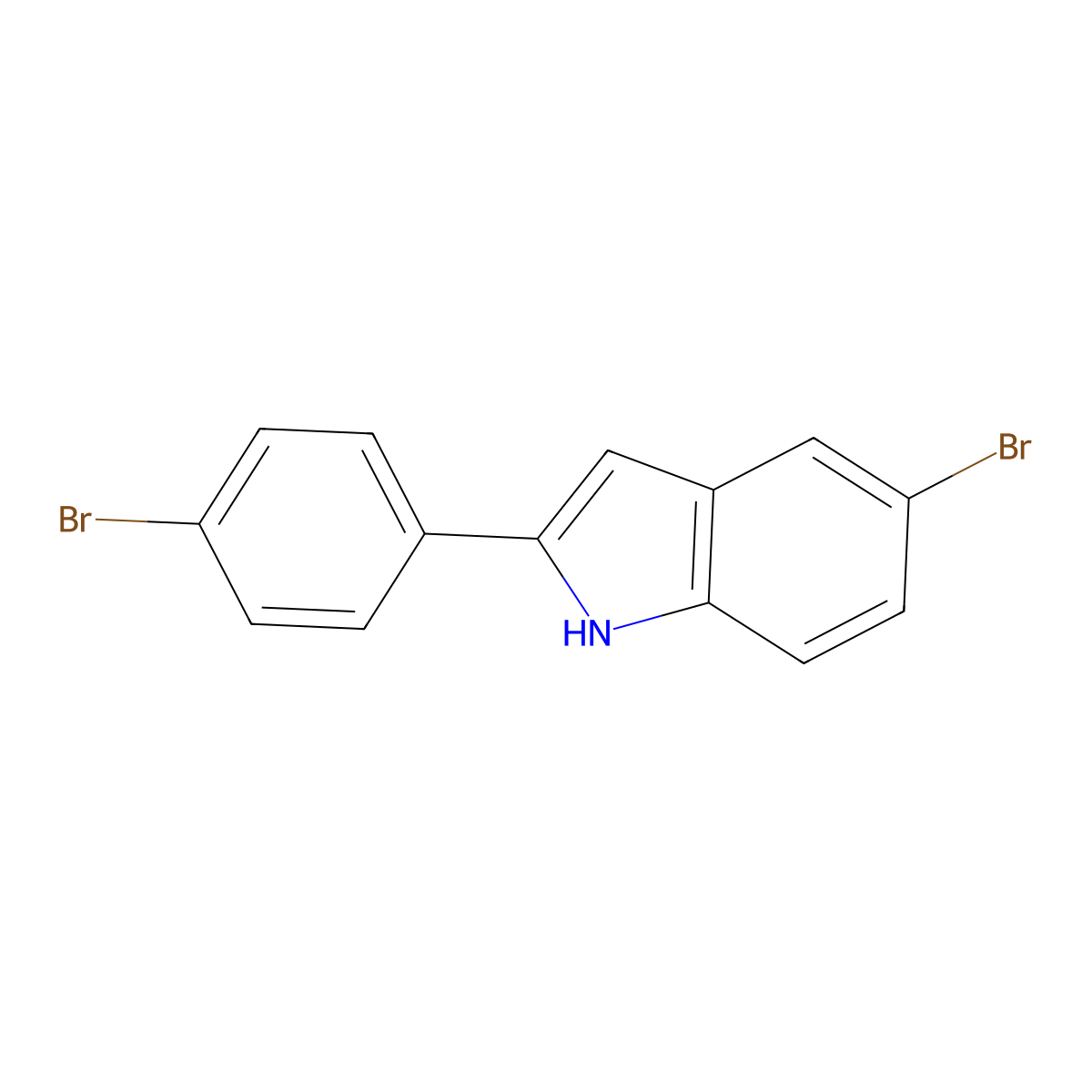 5-Bromo-2-(4-bromophenyl)-1H-indole molecular structure, CAS 28718-97-0