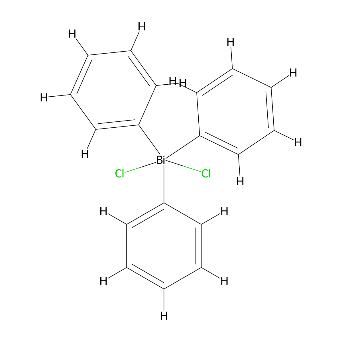 Triphenylbismuthdichloride molecular structure, CAS 28719-54-2