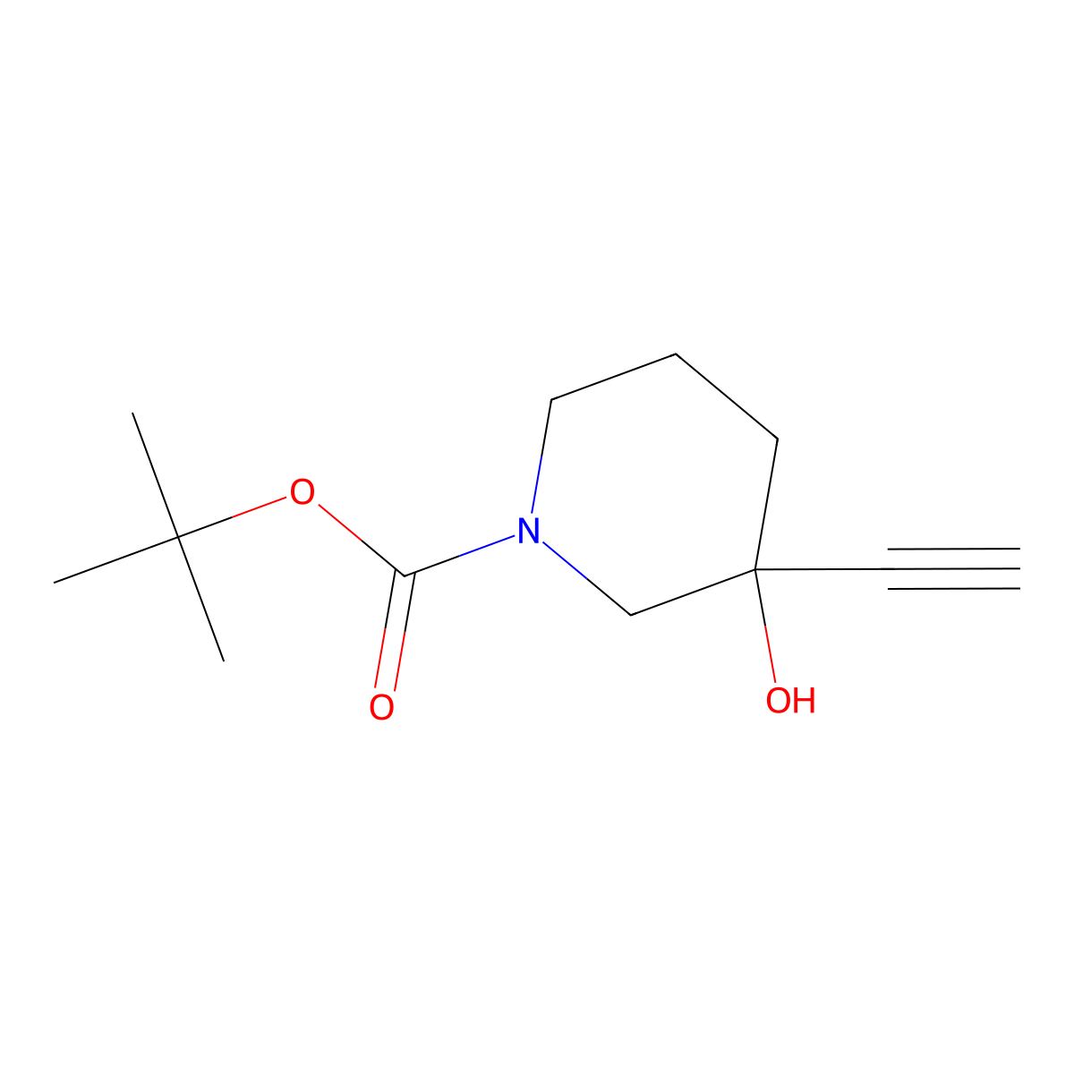 1-Boc-3-ethynyl-3-hydroxypiperidine molecular structure, CAS 287192-85-2