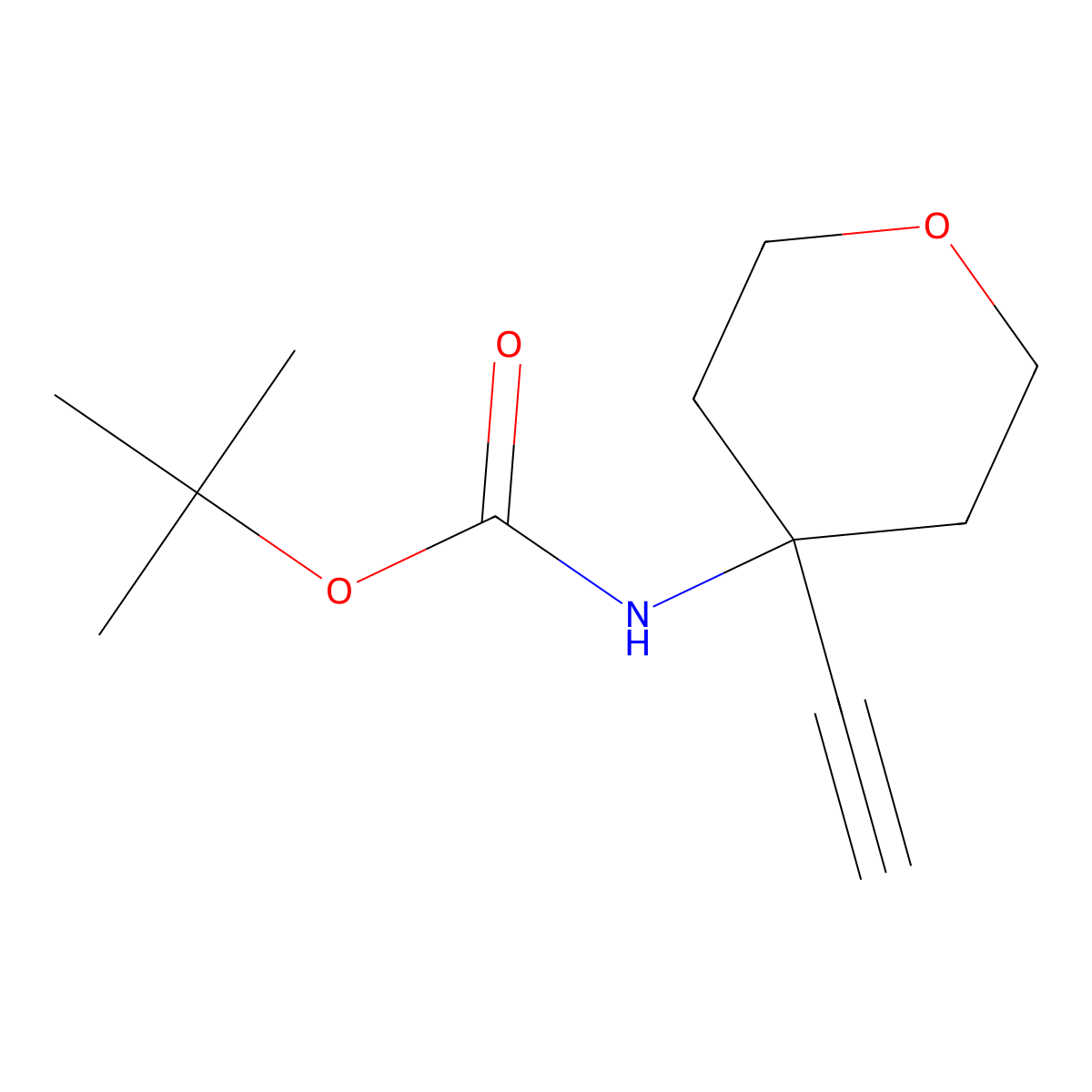 tert-butyl N-(4-ethynyloxan-4-yl)carbamate molecular structure, CAS 287192-92-1