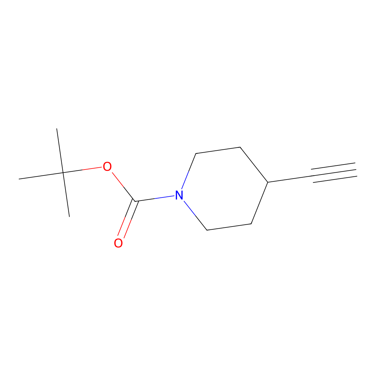 tert-Butyl 4-ethynylpiperidine-1-carboxylate molecular structure, CAS 287192-97-6