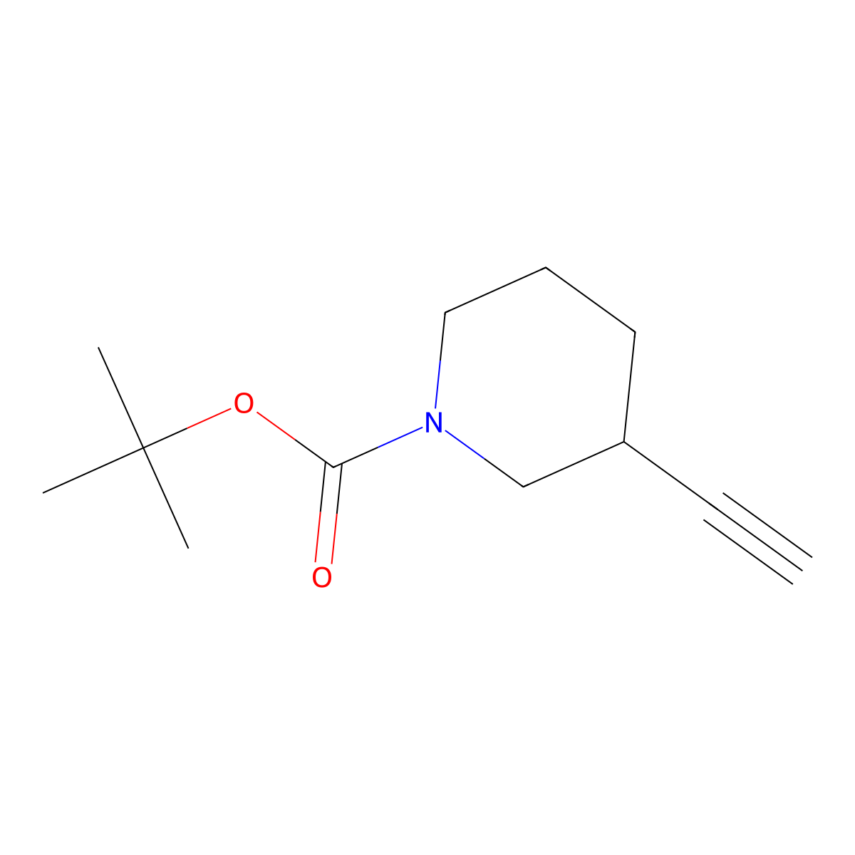 tert-butyl (3S)-3-ethynylpiperidine-1-carboxylate molecular structure, CAS 287192-98-7