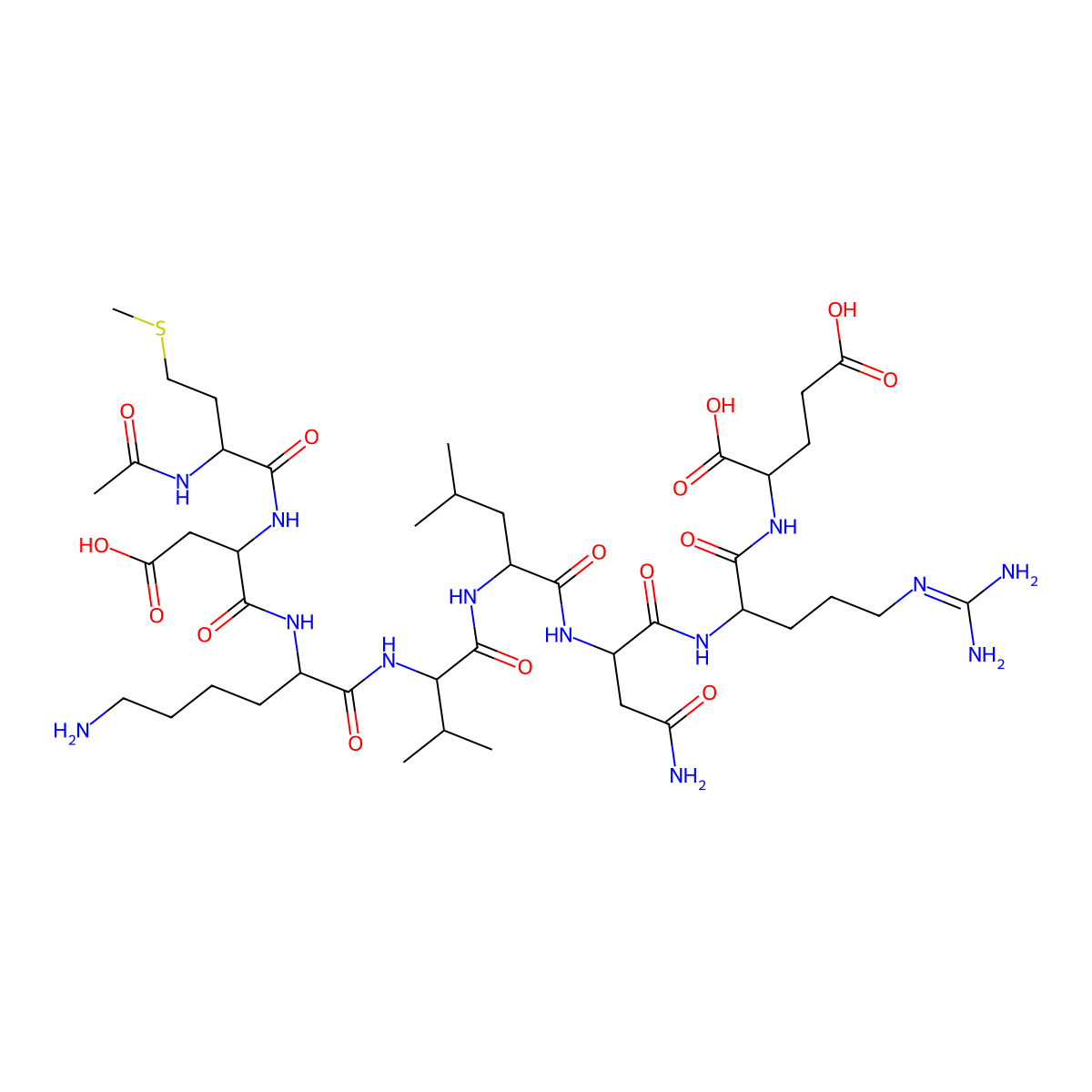 Ac-Met-Asp-Lys-Val-Leu-Asn-Arg-Glu-OH molecular structure, CAS 287193-38-8