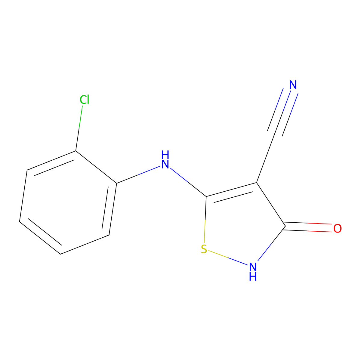 5-(2-Chloroanilino)-3-hydroxyisothiazole-4-carbonitrile molecular structure, CAS 287196-71-8