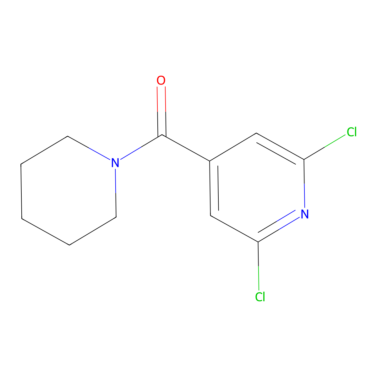 2,6-Dichloro-4-(piperidin-1-ylcarbonyl)pyridine molecular structure, CAS 287196-80-9