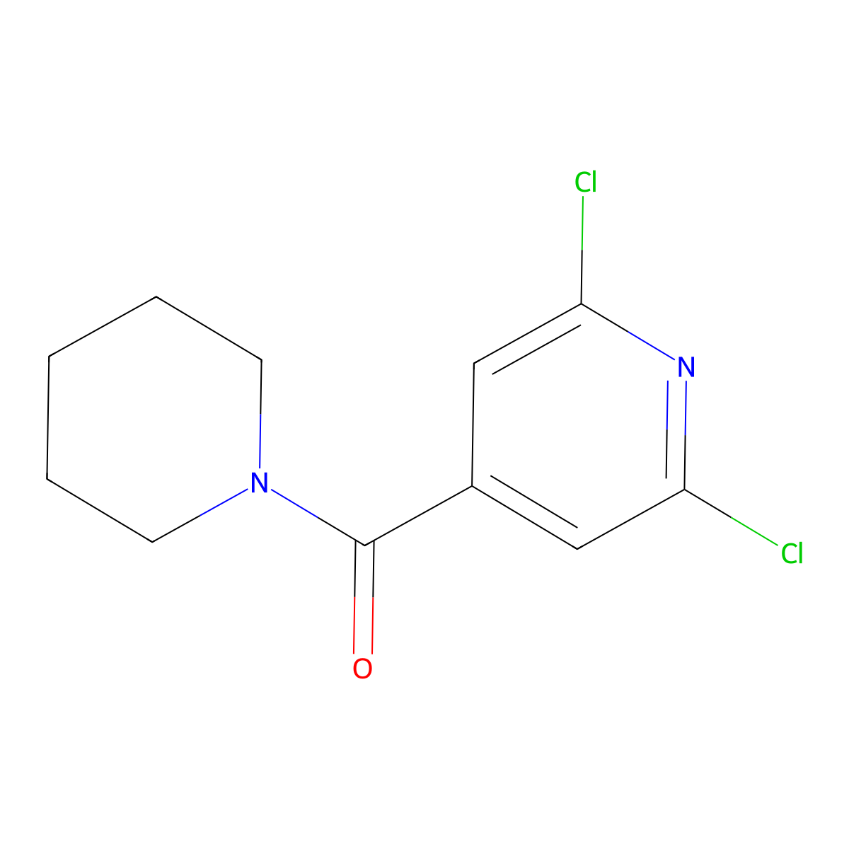 2,6-Dichloro-4-(piperidin-1-ylcarbonyl)pyridine molecular structure, CAS 287196-80-9