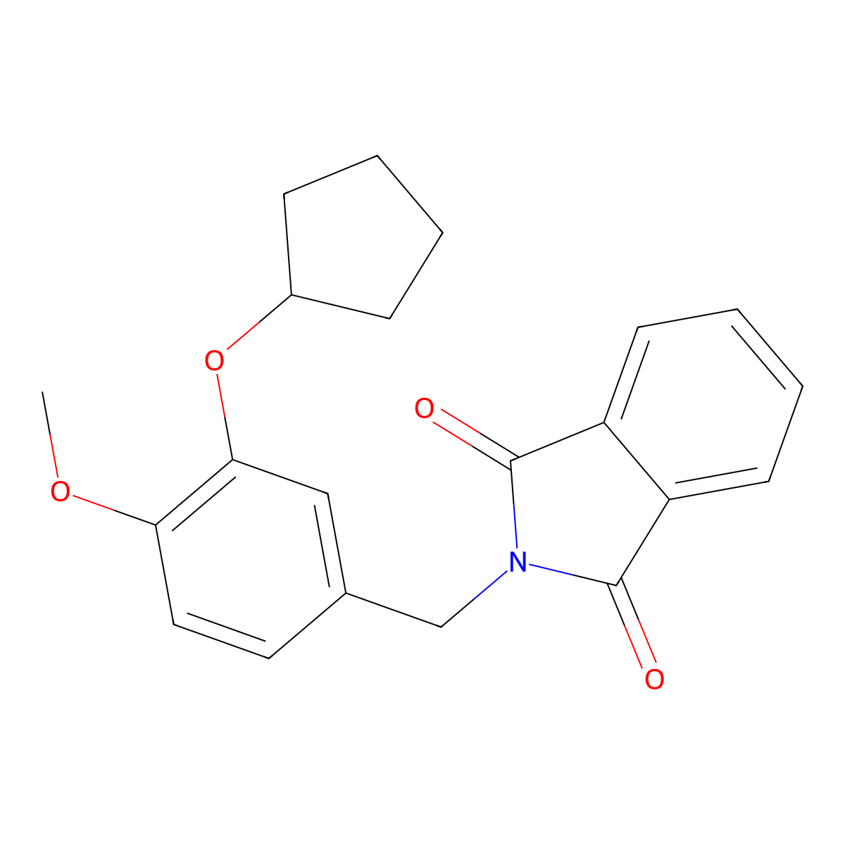 2-(3-(Cyclopentyloxy)-4-methoxybenzyl)isoindoline-1,3-dione molecular structure, CAS 287196-92-3