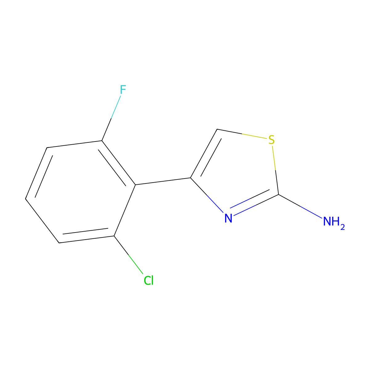 4-(2-Chloro-6-fluorophenyl)-1,3-thiazol-2-amine molecular structure, CAS 287197-07-3