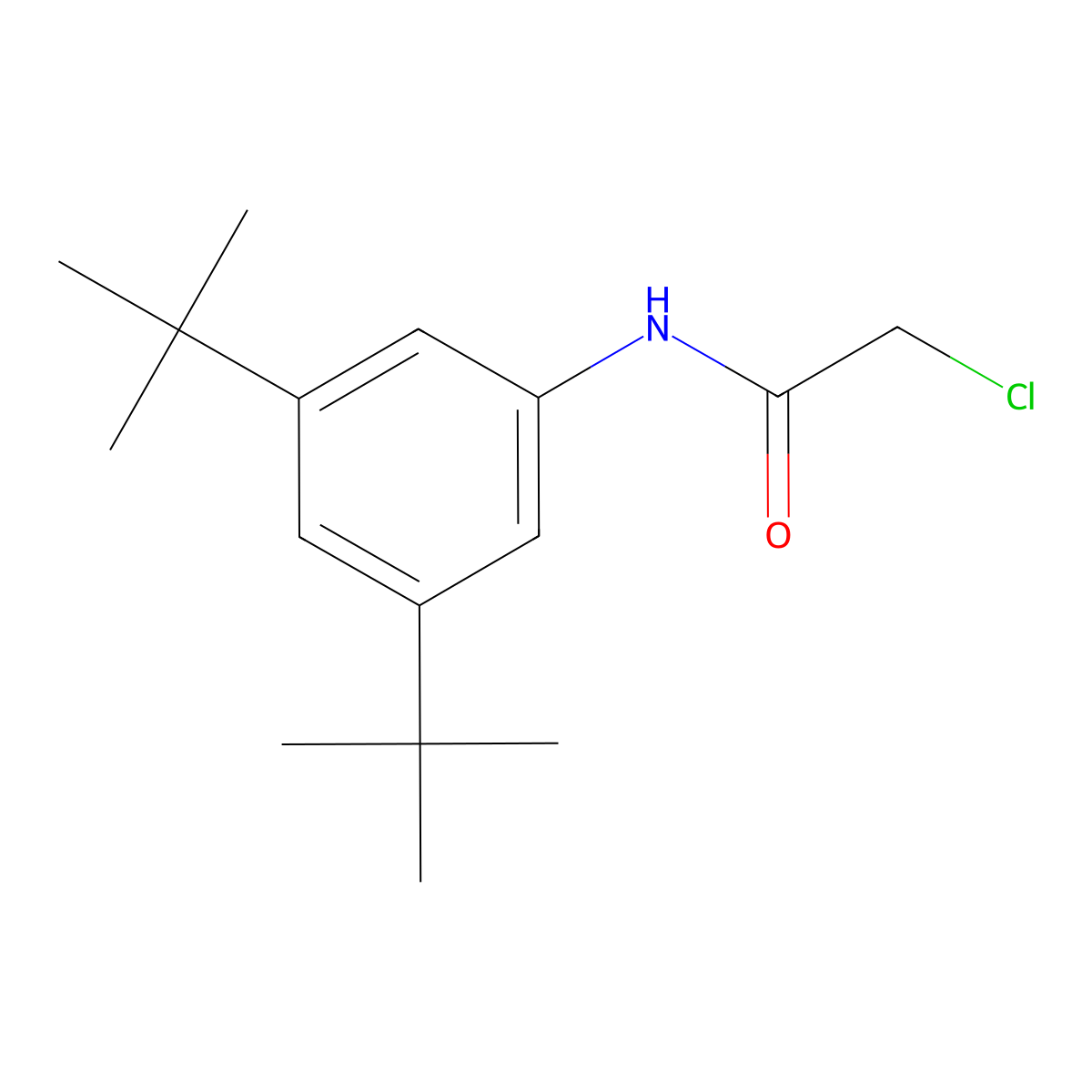 2-chloro-N-(3,5-di-tert-butylphenyl)acetamide molecular structure, CAS 287198-03-2