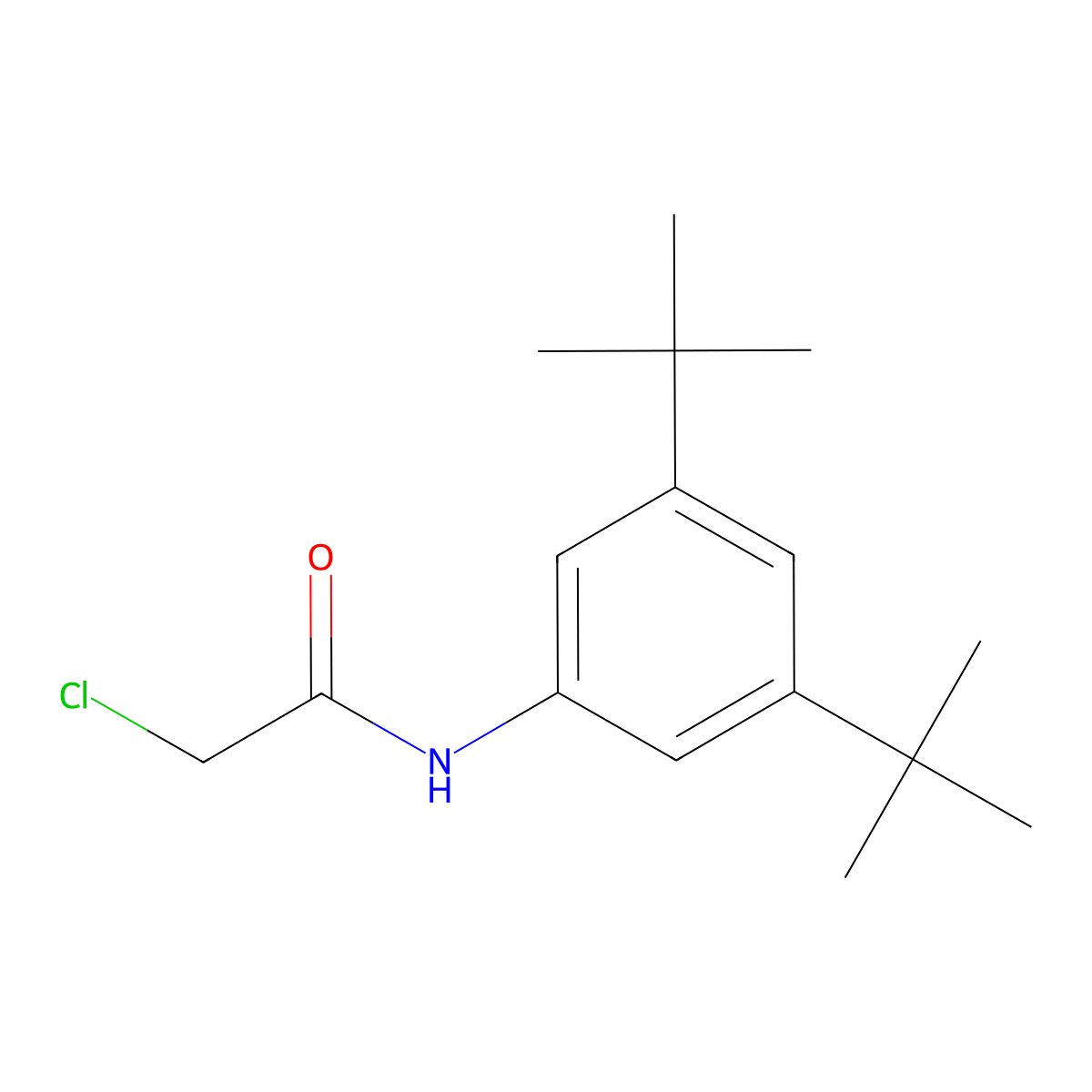 2-chloro-N-(3,5-di-tert-butylphenyl)acetamide molecular structure, CAS 287198-03-2
