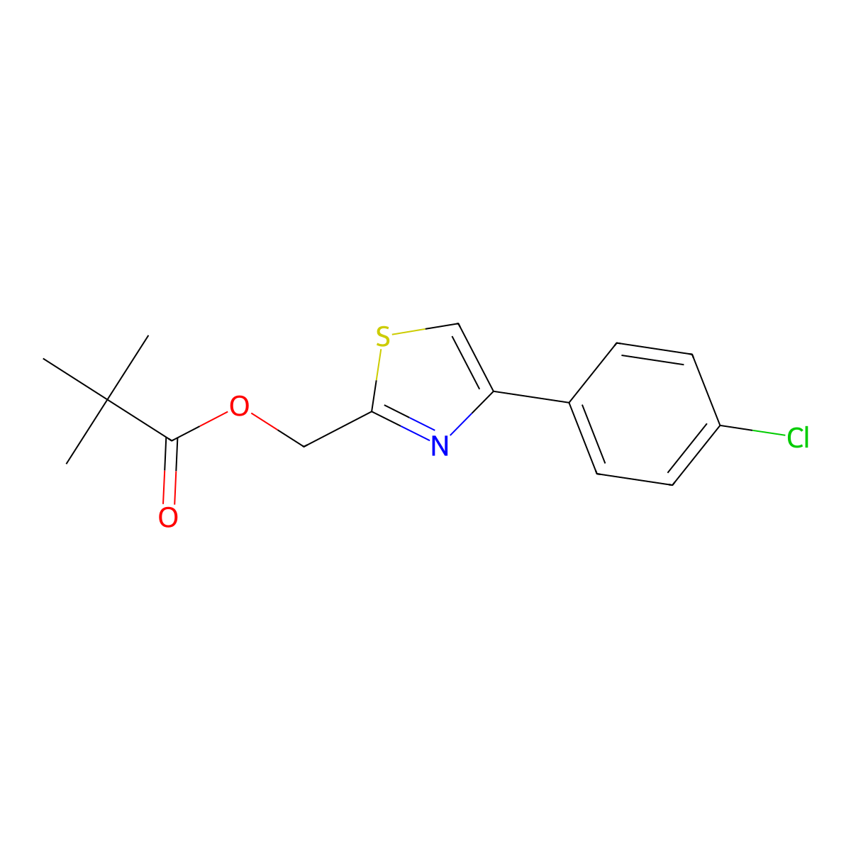 [4-(4-Chlorophenyl)-2-thiazolyl]methyl 2,2-dimethylpropanoate molecular structure, CAS 287198-04-3
