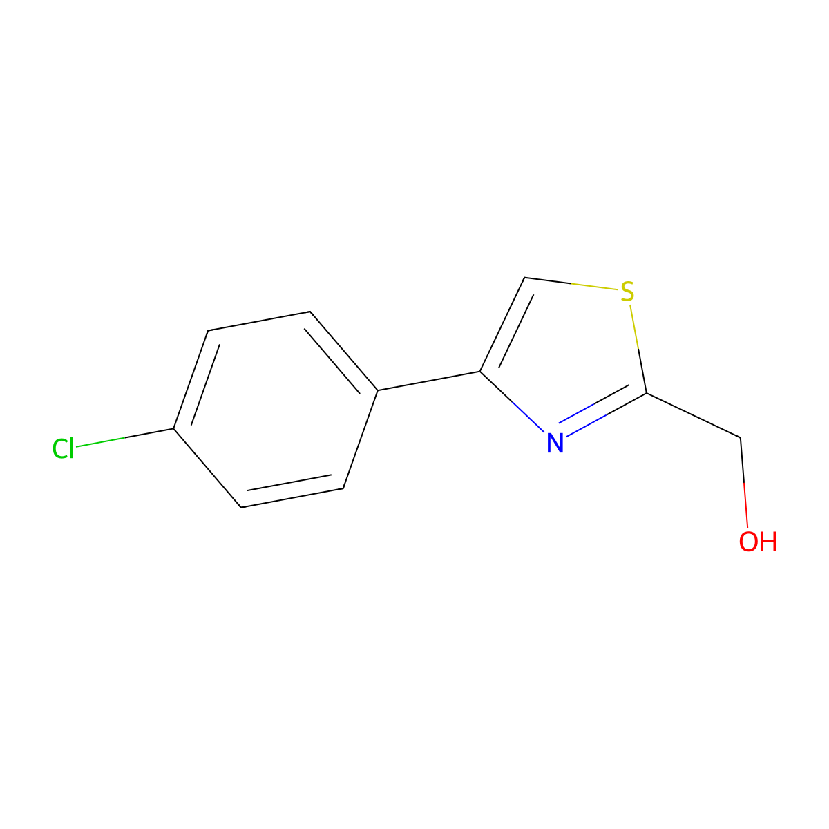 (4-(4-Chlorophenyl)thiazol-2-yl)methanol molecular structure, CAS 287198-05-4