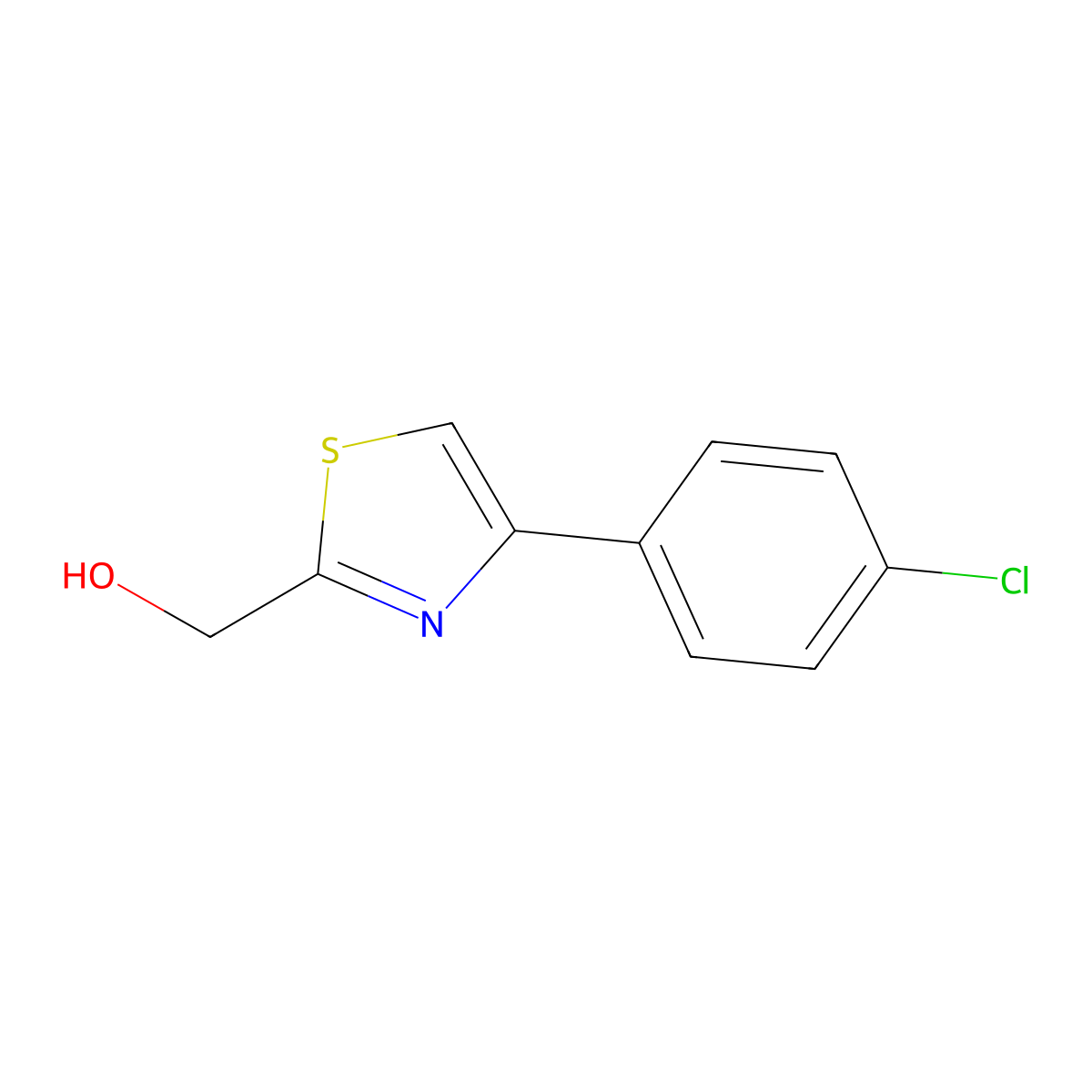 (4-(4-Chlorophenyl)thiazol-2-yl)methanol molecular structure, CAS 287198-05-4
