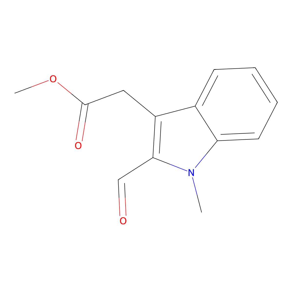 methyl 2-(2-formyl-1-methyl-1H-indol-3-yl)acetate molecular structure, CAS 287199-73-9