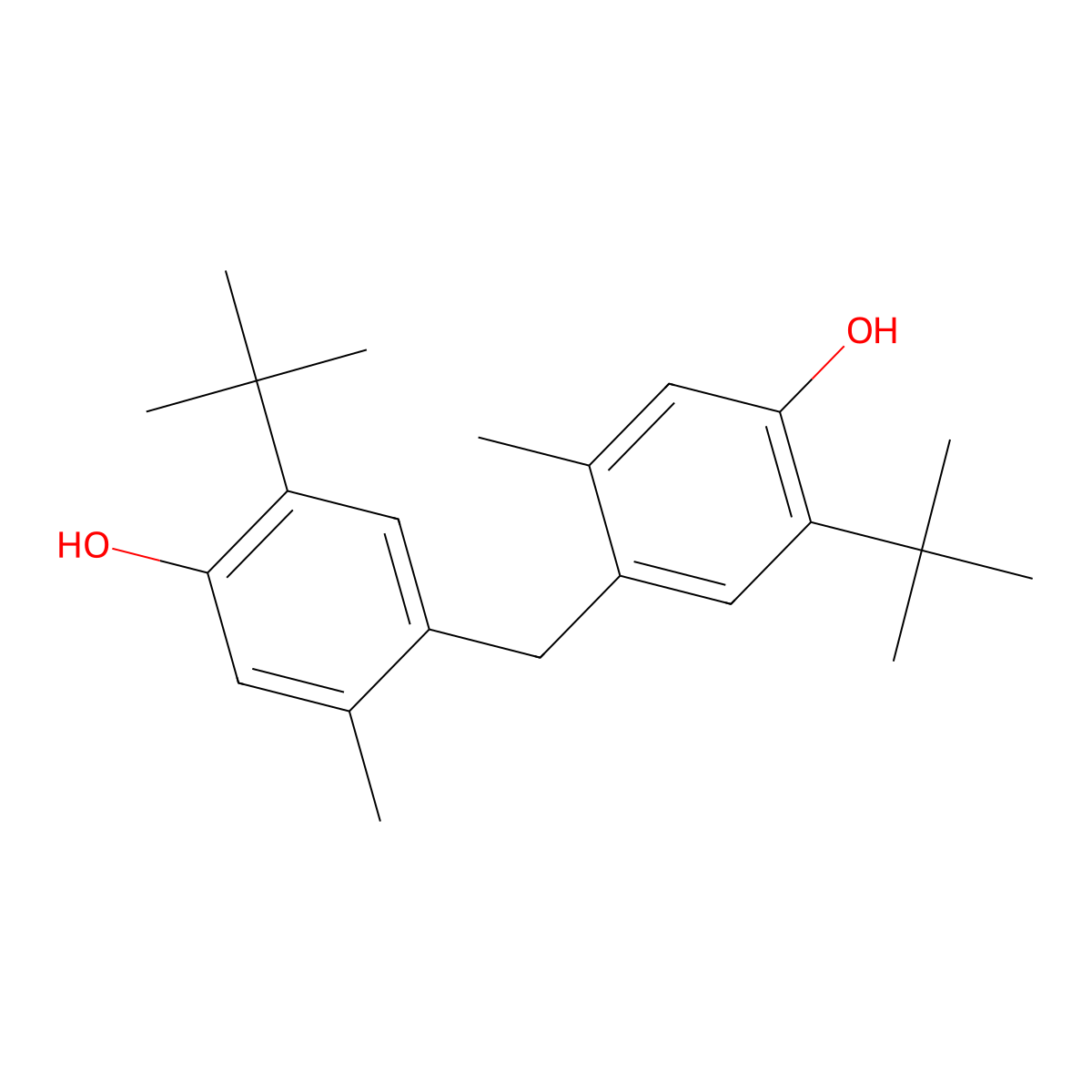 4,4'-Methylenebis(6-tert-butyl-m-cresol) molecular structure, CAS 2872-08-4
