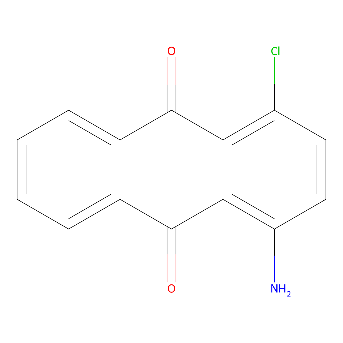 1-Amino-4-chloro-9,10-anthracenedione molecular structure, CAS 2872-47-1