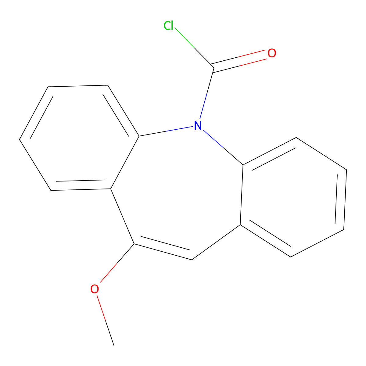 10-Methoxy-5H-dibenz(b,f)azepine-5-carbonyl chloride molecular structure, CAS 28721-08-6