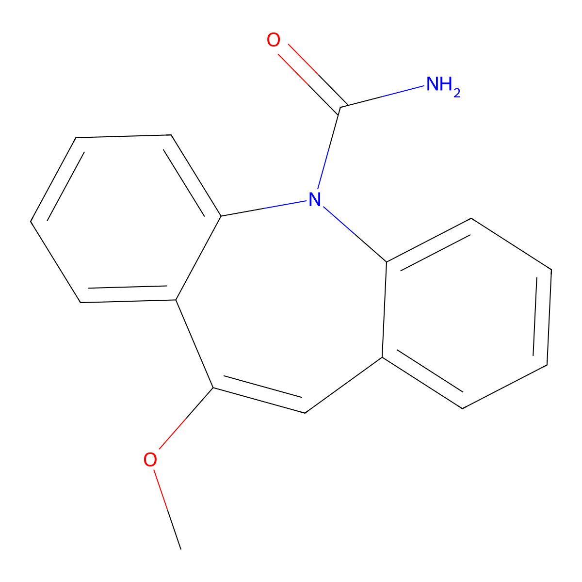 10-methoxy-5H-dibenz(b,f)azepine-5-carboxamide molecular structure, CAS 28721-09-7