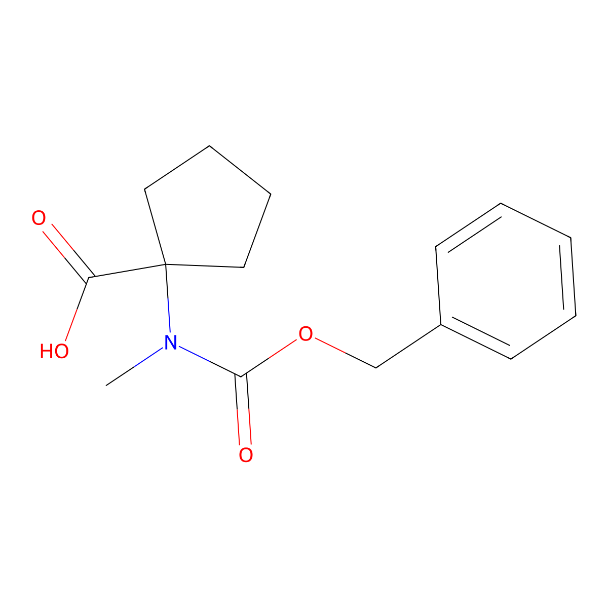 1-{[(Benzyloxy)carbonyl](methyl)amino}cyclopentane-1-carboxylic acid molecular structure, CAS 287210-97-3