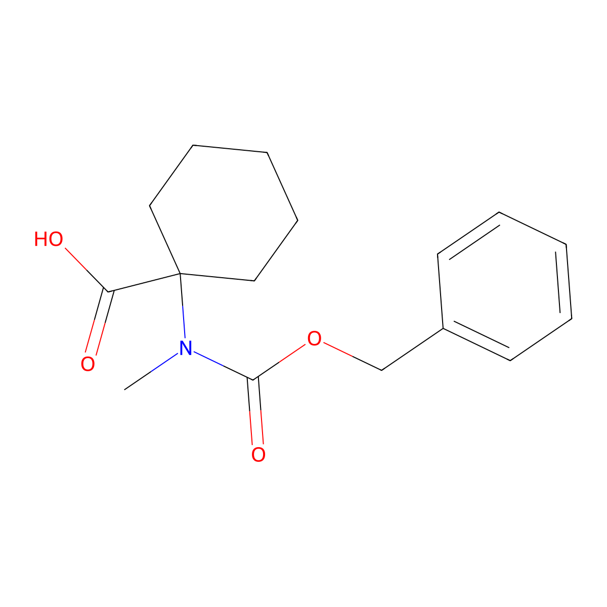 1-{[(Benzyloxy)carbonyl](methyl)amino}cyclohexane-1-carboxylic acid molecular structure, CAS 287210-98-4
