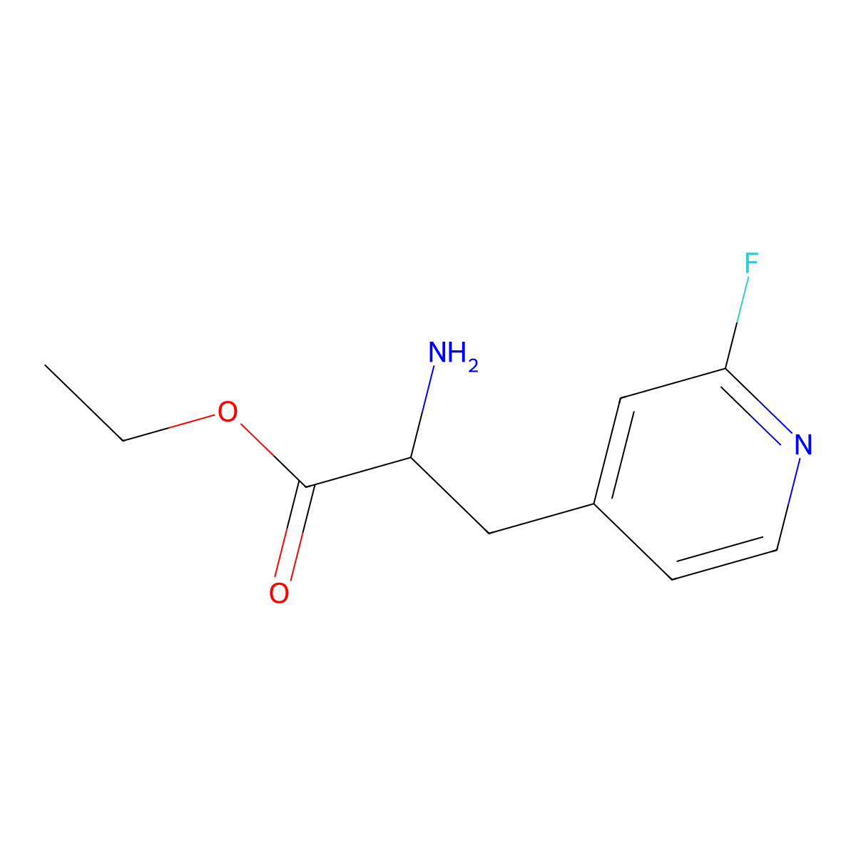 Ethyl 2-amino-3-(2-fluoropyridin-4-yl)propanoate molecular structure, CAS 287212-33-3