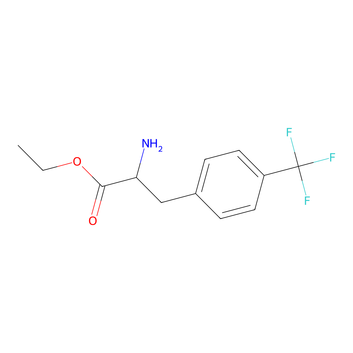 Ethyl 2-amino-3-[4-(trifluoromethyl)phenyl]propanoate molecular structure, CAS 287212-42-4