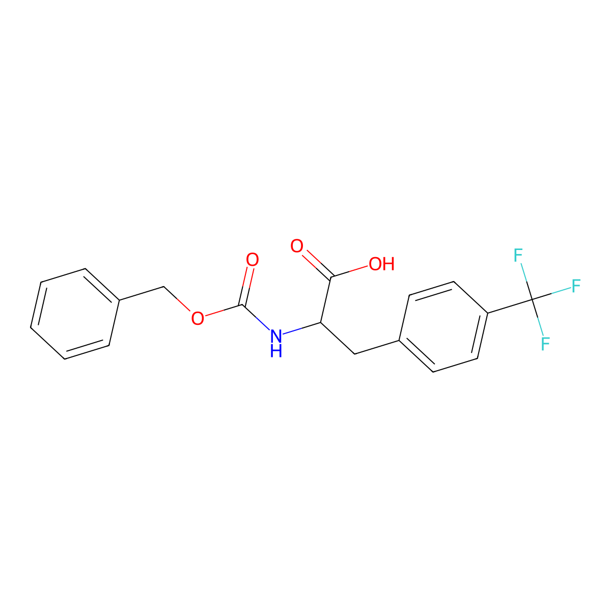 2-{[(Benzyloxy)carbonyl]amino}-3-[4-(trifluoromethyl)phenyl]propanoic acid molecular structure, CAS 287212-44-6