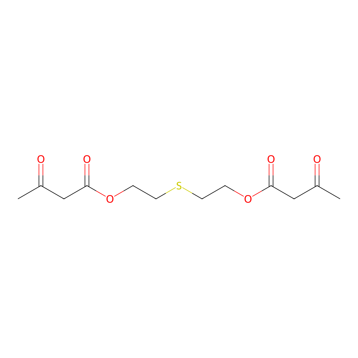 Butanoic acid, 3-oxo-, thiodi-2,1-ethanediyl ester molecular structure, CAS 28722-25-0